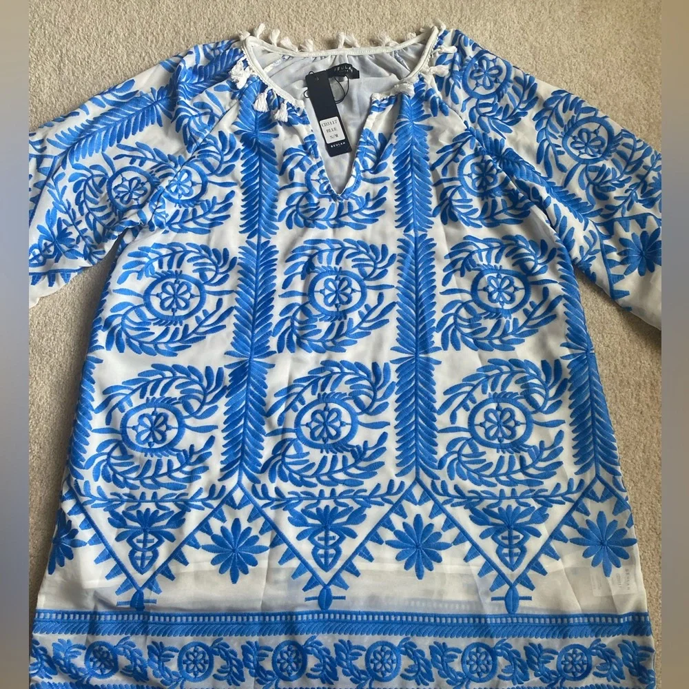Vici Blue and White Embroidered Dress NWT - Picture 5 of 7